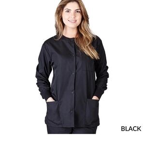 Natural Uniforms Black Button-Up Scrub Jacket | Medical Workwear | Size 3X | NWT